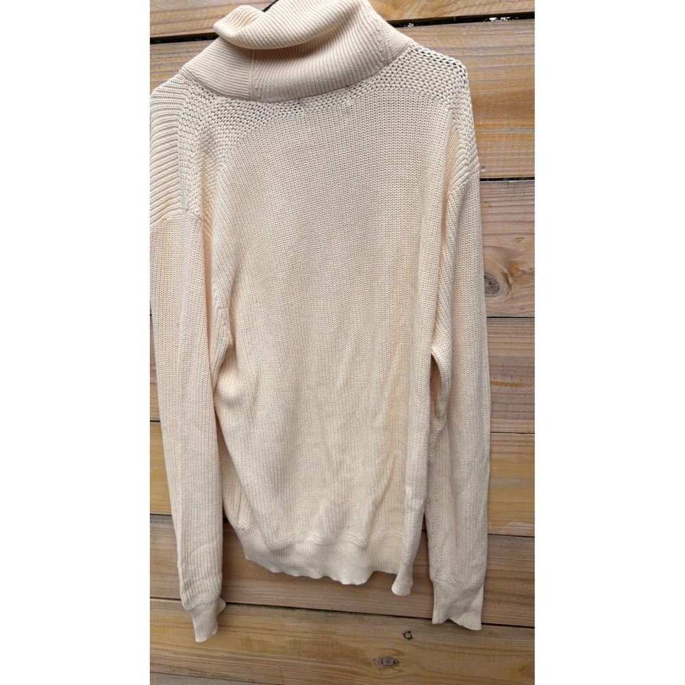 Polo Ralph Lauren Mens XL Cream Cotton Shawl Collar Button Neck Knit Sweater - Picture 6 of 6